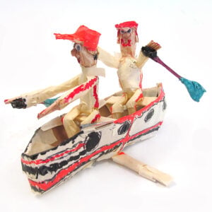 Willard Hill, folk art sculpture made from masking tape
