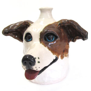 Ceramic dog portrait by Pippa Seichrist