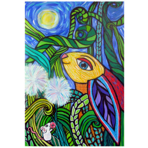 Painting of a rabbit by Holly Schlater