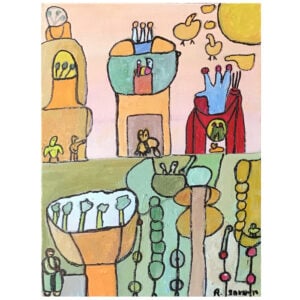 Rudolph Savain folk art painting for sale